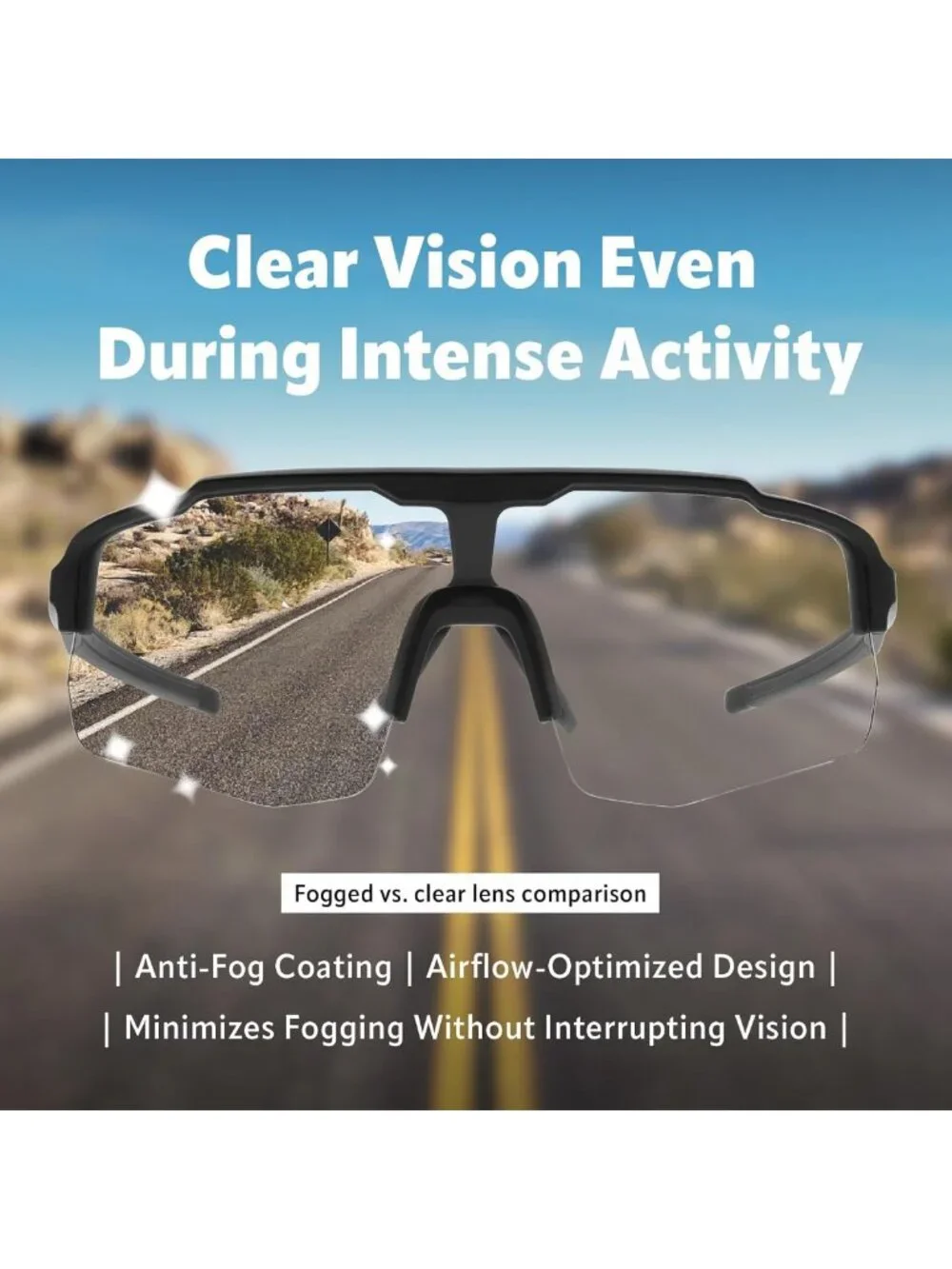 Photochromic Sports Sunglasses UV400 | Lightweight Cycling, Running, Baseball